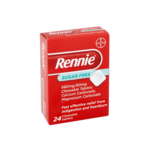 Rennie Sugar Free 680mg/80mg Chewable Tablets 24s